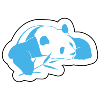 Panda And His Bamboo Sticker (Baby Blue)